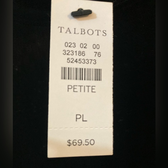 NWT Talbots Black Velvet/Velour Petite Large top - Picture 3 of 5
